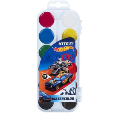 Канцтовары - Краски акварель Kite Hot Wheels 12 цветов (HW21-061)