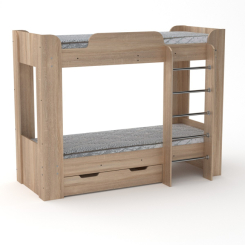Дитячі меблі - Ліжко двоярусне Твікс-2 Компанит Дуб Сонома (hub_pgLQ38801)