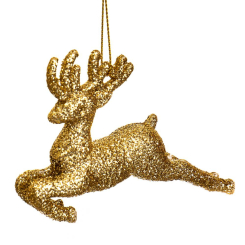 Аксесуари для свят - Ялинкова іграшка Elisey Золоті Олені 7 см Золотистий (015NZ) (MR62383)