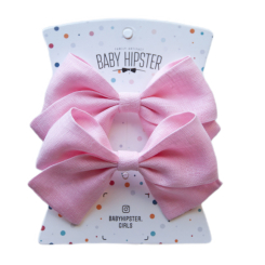 Бижутерия и аксессуары - Бантики Baby Hipster Лен розовый 2 штуки (2110000049256)