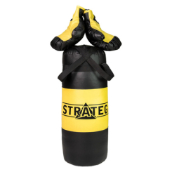 Спортивні активні ігри - Боксерський набір Strateg жовто-чорний великий (2073)
