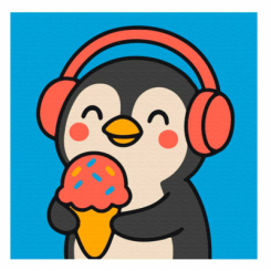 Товары для рисования - Раскраска на холсте Brushme Пингвинчик-сладкоежка (MBS071)