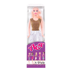 Куклы - Кукла Ася А-стиль блондинка золотое платье 28 см (35128)