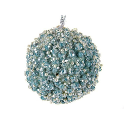 Аксессуары для праздников - Елочный шар Elen 10 см Серебристый с голубым (66-161) (MR63030)