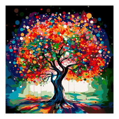 Товари для малювання - Картина за номерами ​Strateg Дерево змін Сюжет № 4 (AV4040-24)