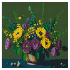 Мозаїка - Алмазна картина Strateg Яскравий букет (4823113898663)