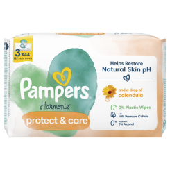 Антисептики и маски - Влажные салфетки Pampers Harmonie Защита и уход 3х44 шт (8700216250672)
