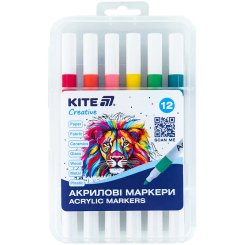 Канцтовары - Набор маркеров Kite Creative акриловых 12 цветов (K-1156)