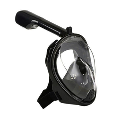 Для пляжу і плавання - Повнолицева панорамна маска для плавання Easy Breath M2068G із кріпленням для камери S/M Чорна (258475)