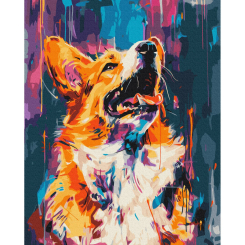 Товари для малювання - Картина за номерами Brushme Барвистий коргі (BS53927)