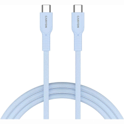 Павербанки - Кабель Canyon OnWire 60CL C-C 60W COLOR Braided 1 м Light Blue (CND-CCAP60AB10LBL)