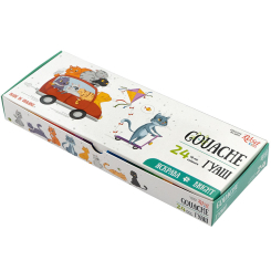 Канцтовары - Набор гуашевых красок ROSA Kids Cats 24 цвета (301104) Канцтовары - Набор гуашевых красок ROSA Kids Cats 24 цвета (301104)