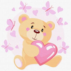 Товары для рисования - Картина по номерам Идейка Маленький мишка 30 х 30 см (KHO6084)