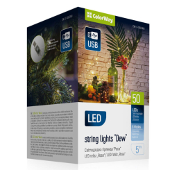 Мебель для геймеров - Светодиодная гирлянда-роса СolorWay LED 50 5 м 8 функций теплый цвет USB (CW-G-50L5NU)