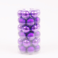 Аксесуари для свят - Кульки скляні Flora D-3,8 см 36 шт Фіолетовий (44503) (MR62925)