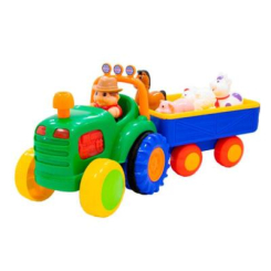 Машинки для малюків - Ігровий набір Kiddi Smart Трактор з трейлером (063180)
