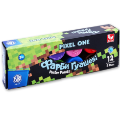 Канцтовари - Фарби гуаш Школярик Pixel One 12 кольорів (301221006-UA)
