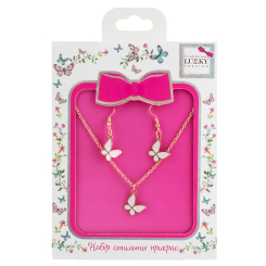 Біжутерія та аксесуари - Набір прикрас Lukky Fashion Ланцюжок з підвіскою та сережи у вигляді метеликів (T24612) Біжутерія та аксесуари - Набір прикрас Lukky Fashion Ланцюжок з підвіскою та сережи у вигляді метеликів (T24612)