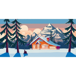 Товары для рисования - Картина по номерам Art Craft Домик в горах 40 х 80 см (11027-AC)