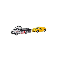 Транспорт і спецтехніка - Автомодель Автопром Евакуатор та машинка білий жовтий (7411/3)
