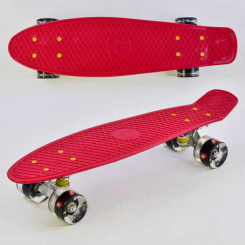 Скейтборди - Скейт Пенні борд Best Board колеса, що світяться PU Red (74194)