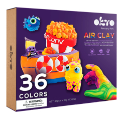 Набори для ліплення - Набір для творчості OKTO Air clay 36 кольорів (70149)
