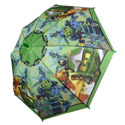Зонты и дождевики - Детский зонтик для мальчиков  Лего Ниндзяго Paolo Rossi  с зеленой ручкой  017-4