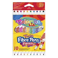 Канцтовари - Фломастери двосторонні Colorino Fibre Pens 10 кольорів 10 шт (13451PTR / 1) (13451PTR/1)