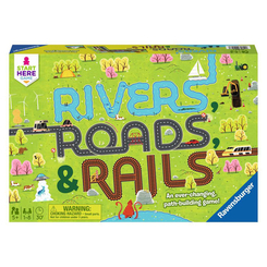 Настільні ігри - Настільна гра Ravensburger Річки, дороги та рейки (22053)