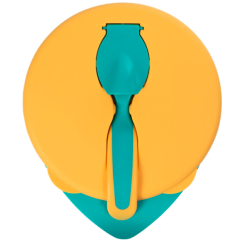 Детская посуда и аксессуары - Мисочка Baboo с крышкой и ложечкой оранжевая (9-028)