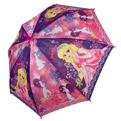 Парасольки і дощовики - Дитяча парасолька-тростина з принцесами напівавтомат від Paolo Rossi рожевий з фіолетовим 031-5