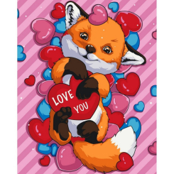 Товары для рисования - Картина по номерам Art Craft Лисичка с валентинкой 40х50 см (11699-AC)