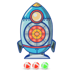 Спортивні настільні ігри - Дартс Країна Іграшок 3 м'ячика на липучках Ракета (767-26D)