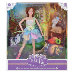 Ляльки - Лялька Emily Феї Шатенка в барвистій сукні (QJ093A)