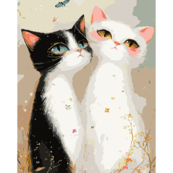 Товары для рисования - Картина по номерам Strateg Котята в шарфике 40 х 50 (VG029)