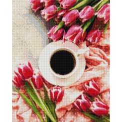 Мозаїка - Алмазна мозаїка Brushme Тюльпани до кави (DBS1047)