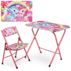 Дитячі меблі - Столик зі стільцем складаний Bambi A19-New Uni2 Crimson (US00169)