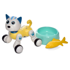 Роботы - Интерактивное животное Кот Limo Toy 1086A на радиоуправлении Желтый (36412s45403)