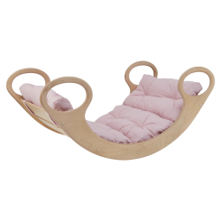Кресла-качалки - Универсальная качалка-кроватка Uka-Chaka Мini 36х82х46 см Дерево/Розовый (hub_2odqmg)