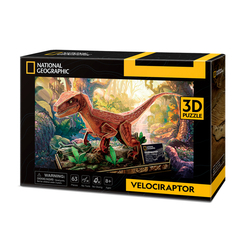 3D-пазли - Тривимірний пазл CubicFun National Geographic Dino Велоцираптор (DS1053h)