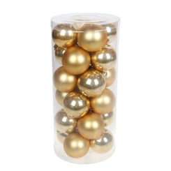 Аксесуари для свят - Набір пластикових новорічних кульок Flora 24 шт D-6 см (12051) (MR35197)