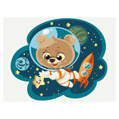 Товари для малювання - Картина за номерами Brushme Космічний ведмедик (KBS0092)