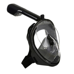 Для пляжу і плавання - Повнолицева панорамна маска для плавання Easy Breath M2068G із кріпленням для камери L/XL Чорна (258770)