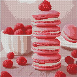 Мозаїка - Алмазна картина Strateg Малинові макарони 30 х 30 см (FZ3030-33)