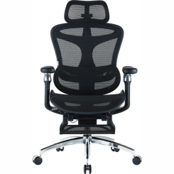 Меблі для геймерів - Крісло офісне з підставкою для ніг Sihoo DORO C300 Pro Mesh Black with footrest (DORO-C300-PRO-M101-JT)