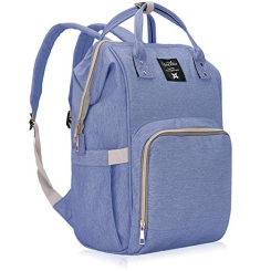 Товары по уходу - Рюкзак для мамы LEQUEEN с термокарманом и органайзером (RDM LIGHT BLUE)