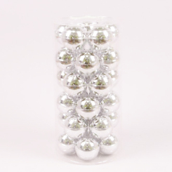 Аксессуары для праздников - Шарики стеклянные Flora D 5,7 см 30 шт Серебристый (44578) (MR62949)