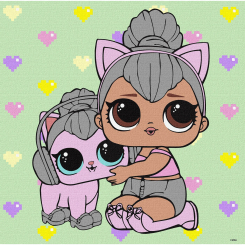 Товари для малювання - Картина за номерами Ідейка Lol Surprise TroopSurprise Kitty Queen with Kitty Kitty 40 х 40 см (KHO6290)