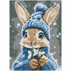 Мозаика - Алмазная мозаика Ідейка Кролик с подснежниками 30 х 40 см (AMO20039)