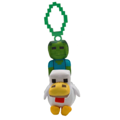 Персонажи мультфильмов - Мягкая игрушка PMI Майнкрафт Зомби с курицей (MC7202/2)
